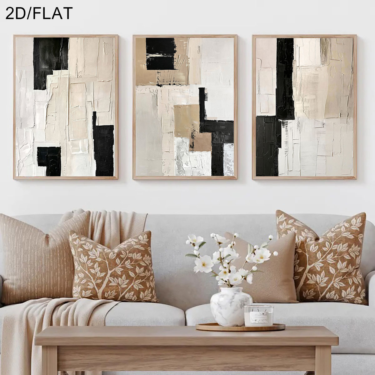Abstract Canvas Set - Conjunto de 3 Pôsteres Modernos Abstratos