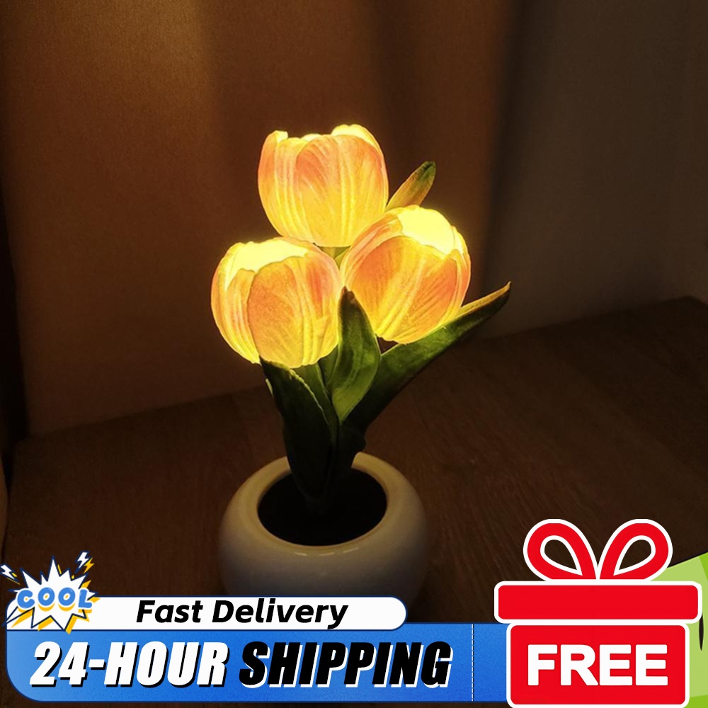 Vase Decor - Luminária de mesa com tulipas em