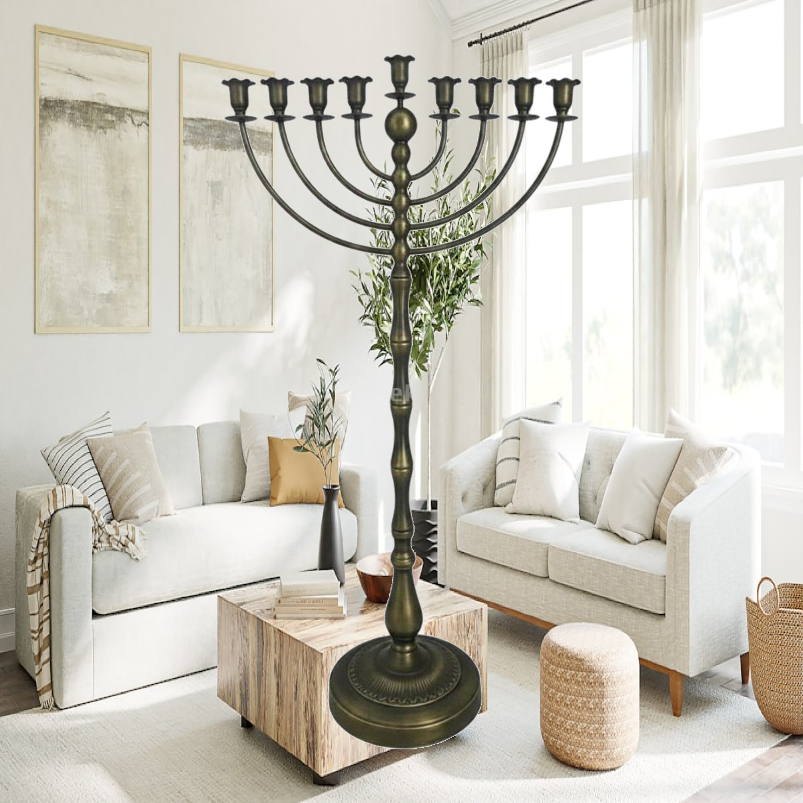 Candle Holder Decor - Suporte de chão alto em bronze