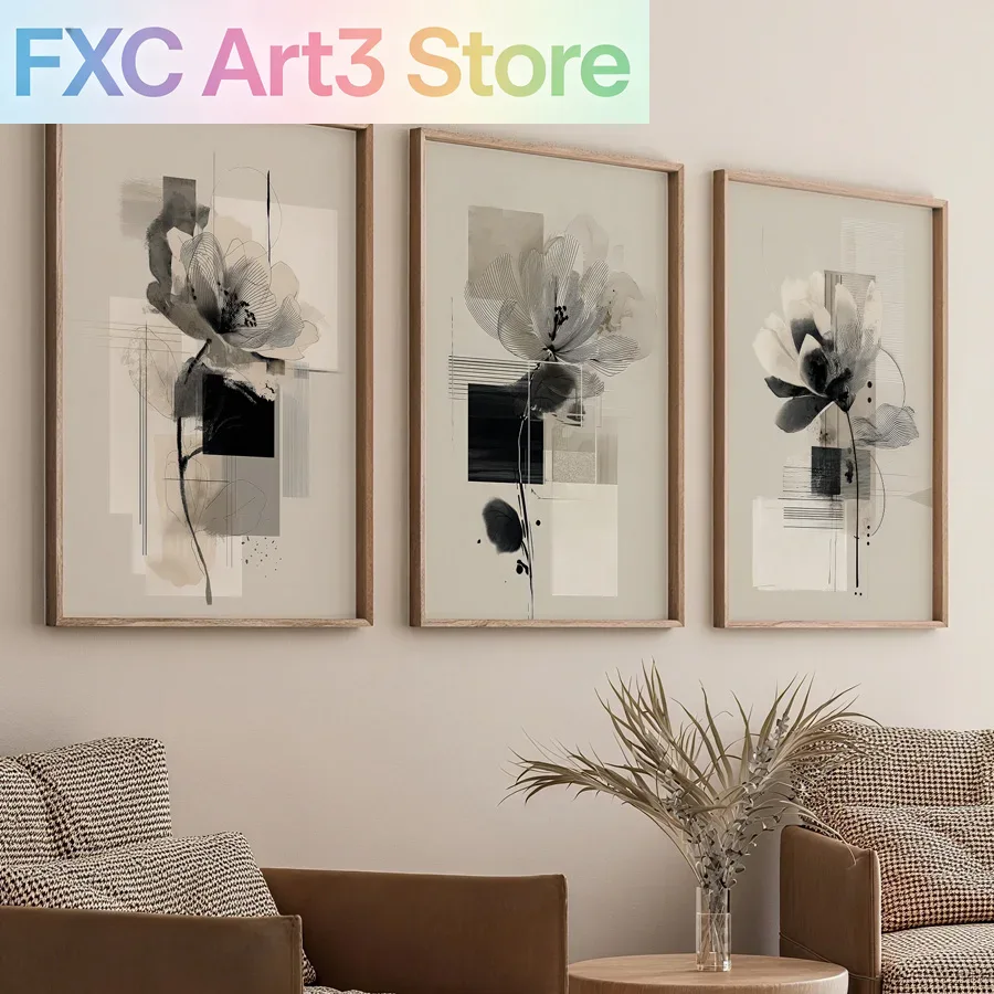Conjunto de 3 peças sem moldur - Abstract Canvas Set avaliação e preço