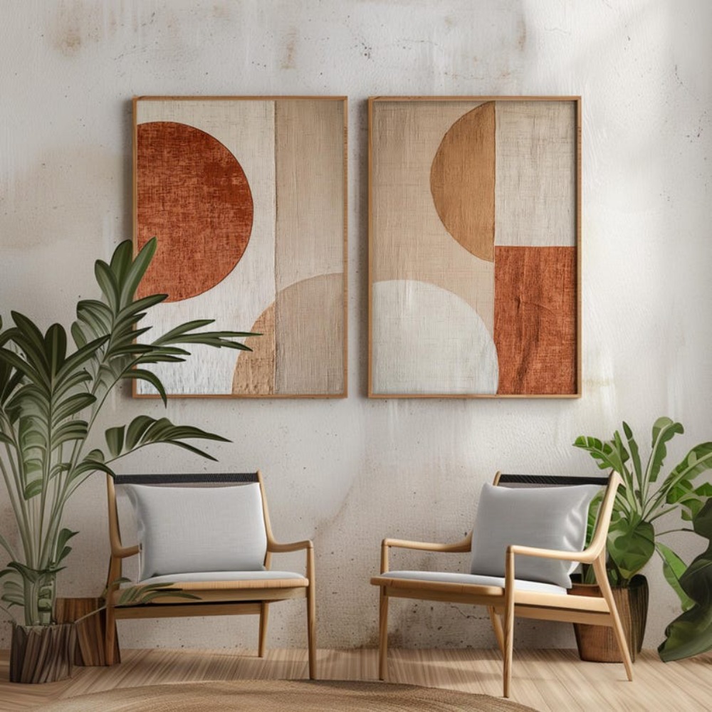 Conjunto de 2 Quadros em Tela  - Abstract Canvas Set avaliação e preço