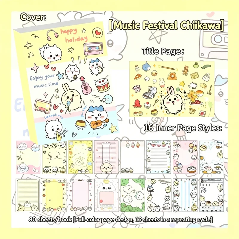 Caderno Fofo Chiikawa, 80 Folh - Wall Sticker avaliação e preço