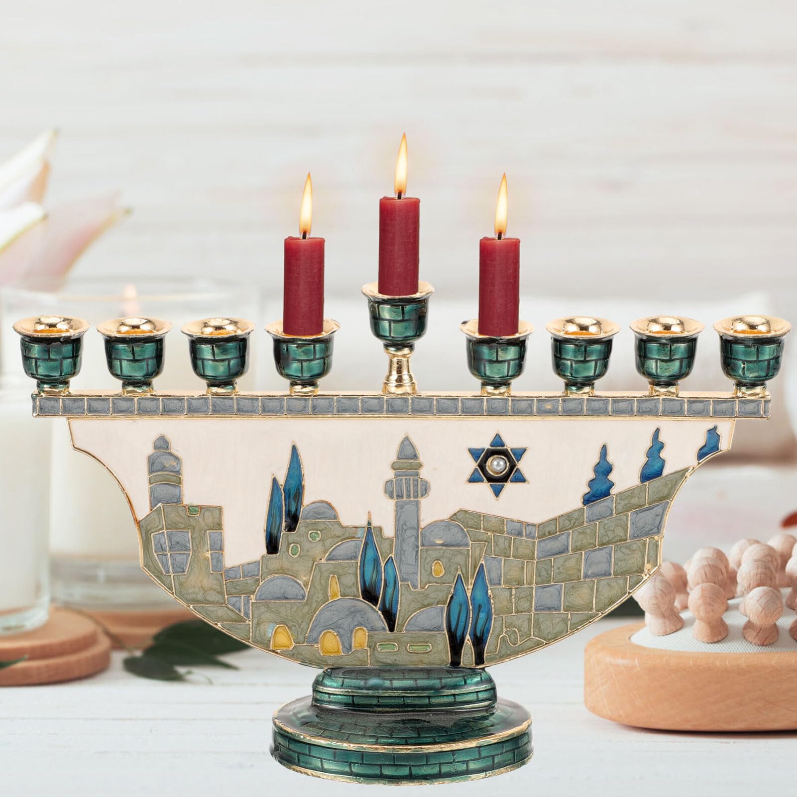 Candelabro Menorá de Hanukkah  - Candle Holder Decor avaliação e preço